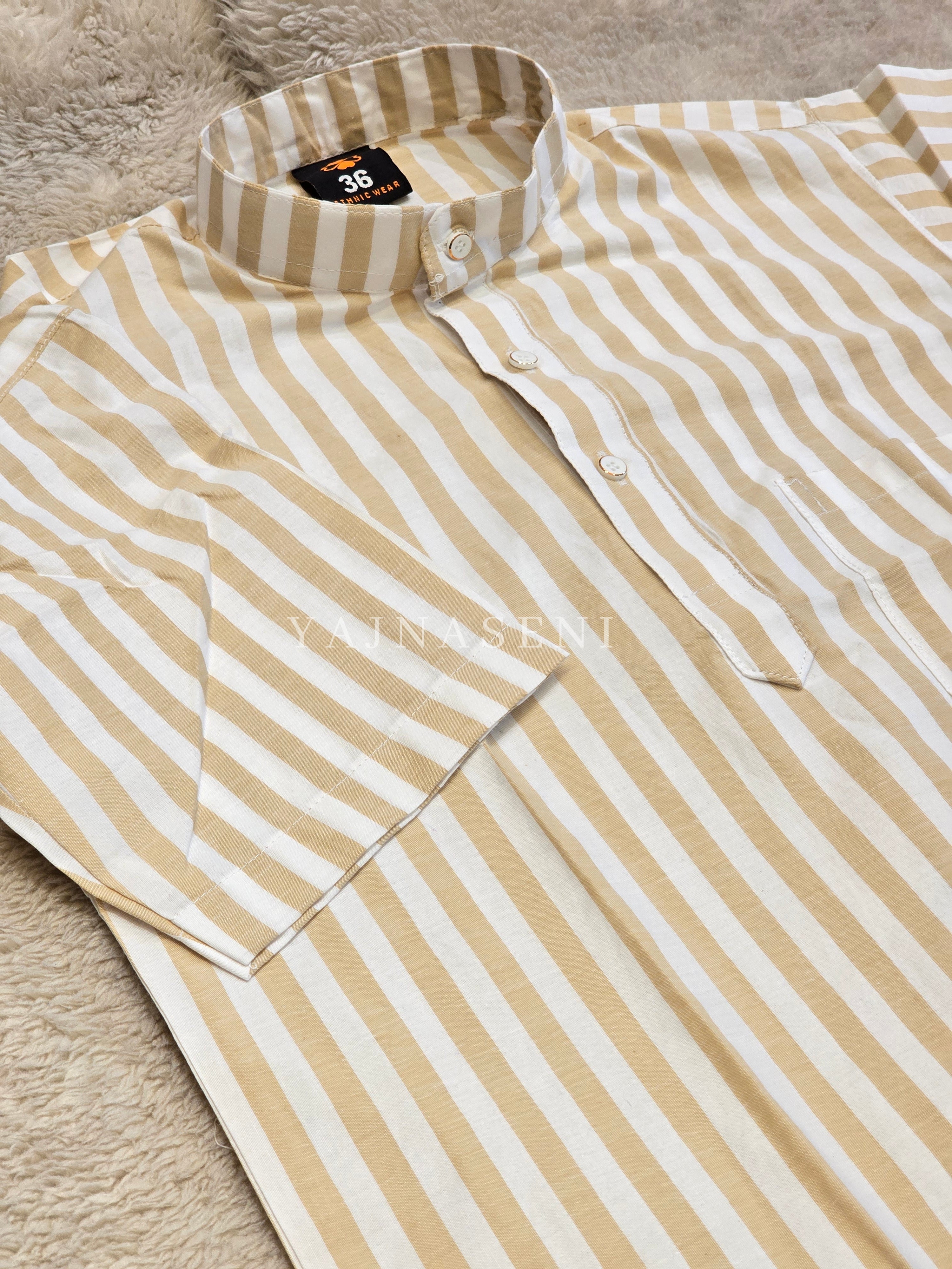 VIVAAN [S/36] - Men Short Kurta Top (Peach)