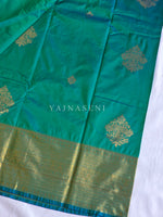 Load image into Gallery viewer, Royal Edit x Semi Soft Silk Gold Zari Saree - Peacock
