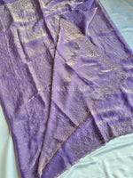 Load image into Gallery viewer, Satina Space Silk Saree x Sequins x Stones : Lavender

