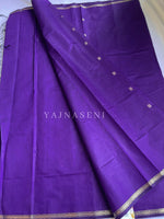 Load image into Gallery viewer, Maheswari Small Border Cotton Saree : Purple

