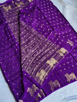Load image into Gallery viewer, Viscose Georgette Saree : Mini Motifs  x Gomatha - Purple

