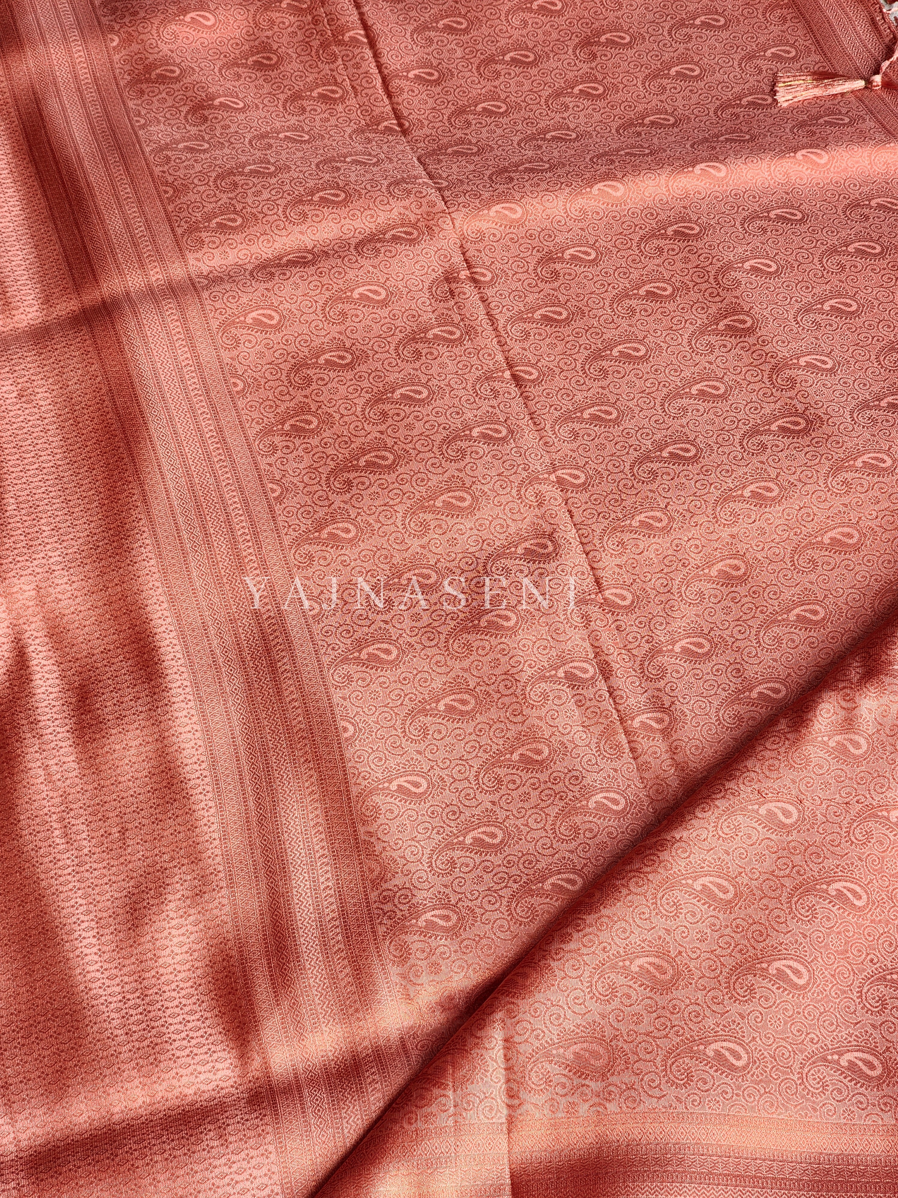Kubera Pattu Saree - Coral