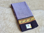 Load image into Gallery viewer, Narayanpet Mercerised Cotton Saree : Ash Purple x Black
