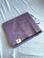 Load image into Gallery viewer, Maheswari Small Border Cotton Saree : Ash Purple x Blue
