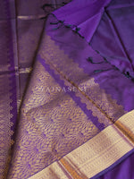 Load image into Gallery viewer, Minimalist Semi Silk Saree x Gold Zari - Dark Purple
