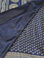 Load image into Gallery viewer, Georgette Saree x Printed Design : Dark Blue x White
