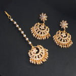 Load image into Gallery viewer, BANDHAVI Earrings + Tikka (White)
