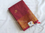 Load image into Gallery viewer, Vaira Oosi Checkered x Peacock Semi Silk Saree - Maroon
