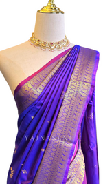 Load image into Gallery viewer, Dainty Motifs x Semi Soft Silk Saree - Purple Garnet
