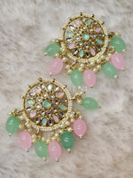 Load image into Gallery viewer, MADONNA studs (mint x pink)
