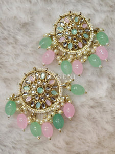 MADONNA studs (mint x pink)