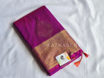 Load image into Gallery viewer, Semi Kanchi Silk x Gold Zari Saree - Purple Garnet (Red Undertone)
