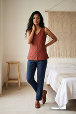 Load image into Gallery viewer, AAMIYA [3XL/46] - Short Kurti Top (Maroon)
