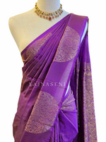 Load image into Gallery viewer, Soft Silk Borderless Mandala Saree - Purple
