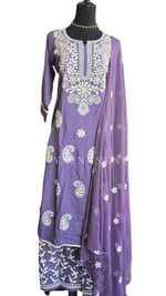 Load image into Gallery viewer, ZUNAIRA [XL/42] - Straight Cut Kurti Set (Purple)
