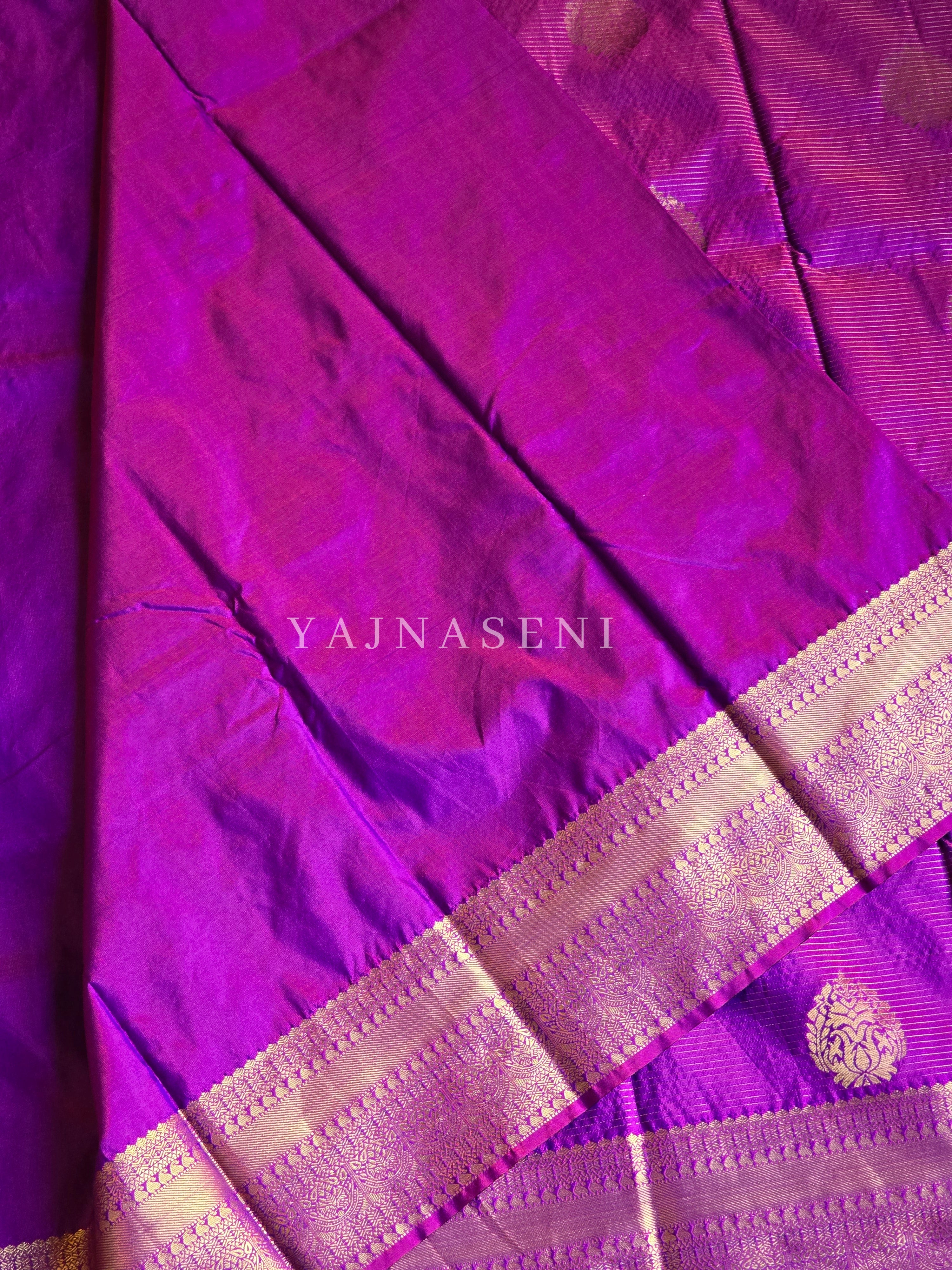 Vaira oosi x Motifs Saree - Purple Garnet