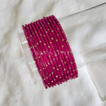Load image into Gallery viewer, Metallic x Dot Bangles - Hot Pink
