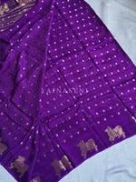 Load image into Gallery viewer, Viscose Georgette Saree : Mini Motifs  x Gomatha - Purple
