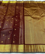 Load image into Gallery viewer, MAHOGANY HERITAGE - Pure Kanjivaram Silk Saree with Gold Zari
