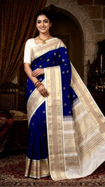 Load image into Gallery viewer, ROYAL SYMPHONY - Pure Kanjivaram Silk Saree with Gold Zari
