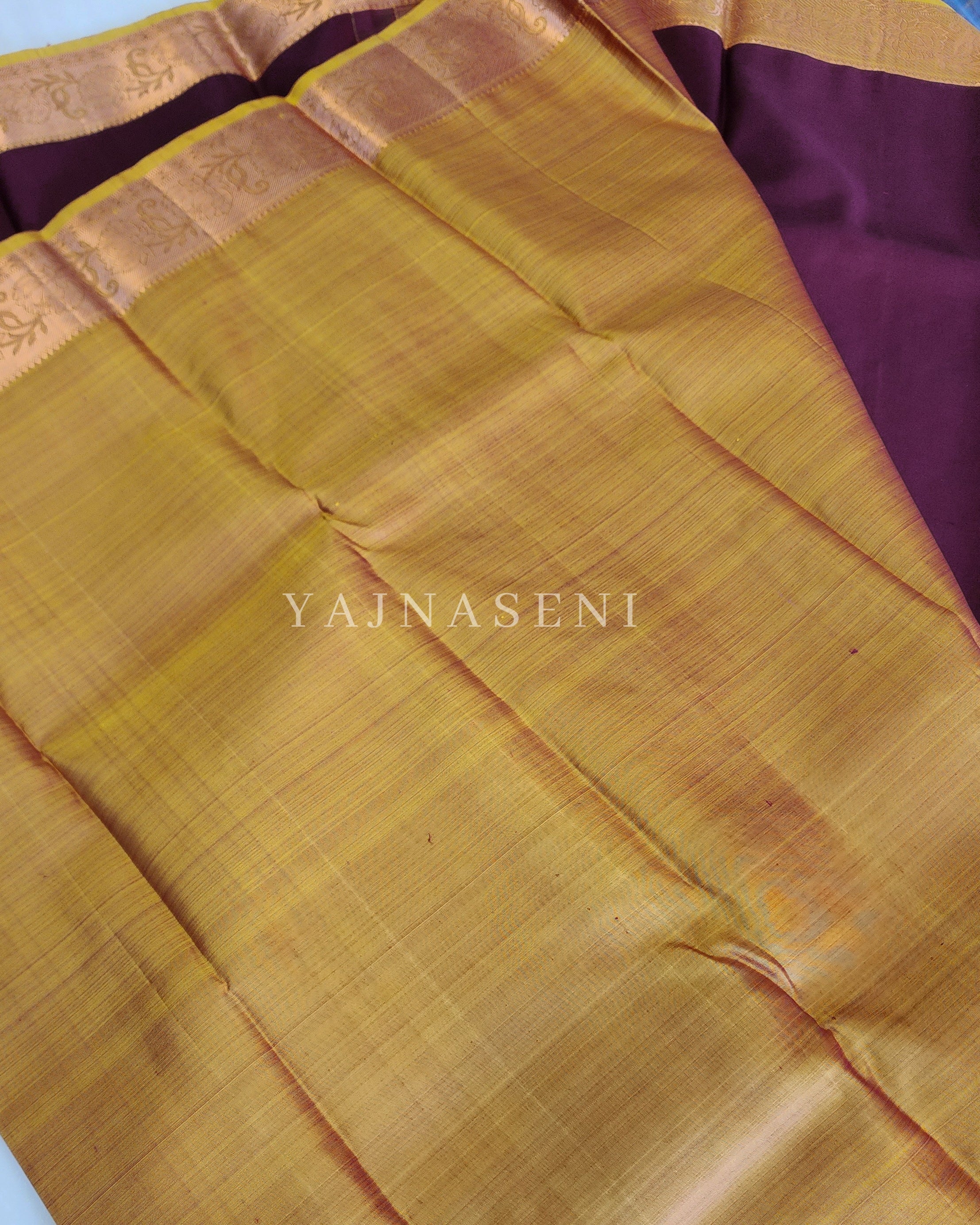 Charoite - Pure Kanjivaram Silk Saree with Copper Zari