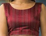 Load image into Gallery viewer, Chiffon Saree x Shimmery Tinsel : Maroon

