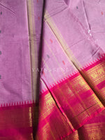 Load image into Gallery viewer, Kanchi Cotton Saree x Elephant &amp; Peacock Tall Border : Rose Pink x Hot Pink
