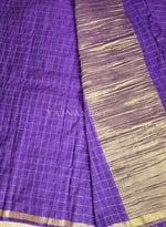 Load image into Gallery viewer, Viscose Georgette Saree x Checkered - Purple

