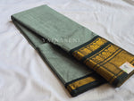 Load image into Gallery viewer, Kanchi Cotton Saree x Tall Border : Sage Green x Dark Green
