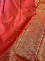 Load image into Gallery viewer, Minimalist Semi Silk Saree x Gold Zari - Dark Terracotta
