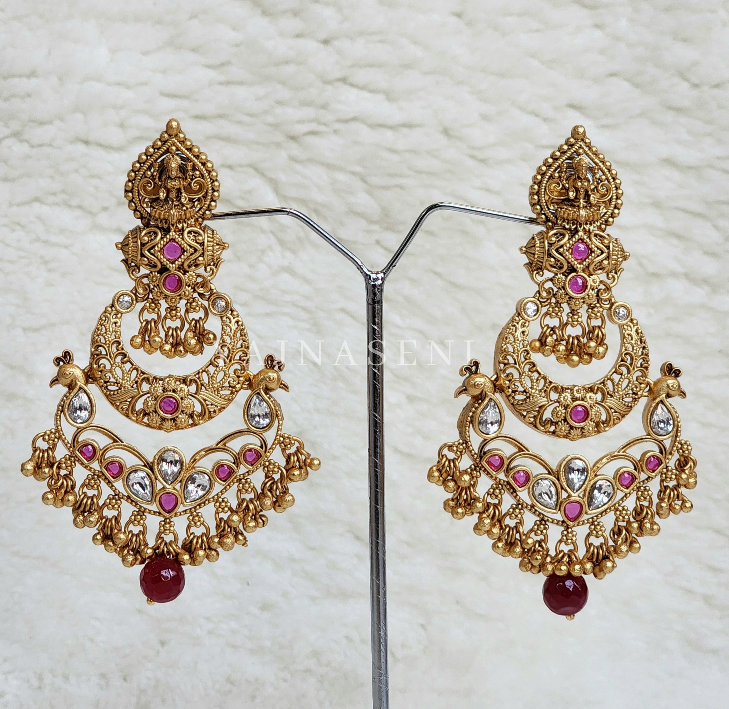 DIVYASRI earrings (Maroon)