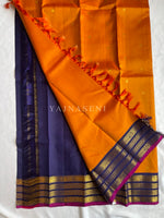 Load image into Gallery viewer, AMBER &amp; AURA - Pure Kanjivaram Silk Saree with Gold Zari
