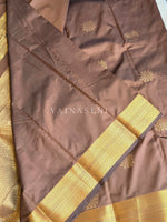 Load image into Gallery viewer, Kolam Motifs x Semi Soft Silk Saree - Chocolate Brown
