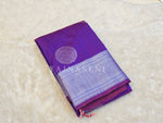 Load image into Gallery viewer, Semi Soft Silk Silver Zari Saree - Violet (Blue Undertone)
