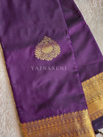 Load image into Gallery viewer, Soft Silk x Gold Zari Saree - Dark Purple
