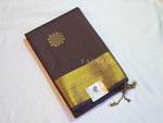 Load image into Gallery viewer, Kolam Motifs x Semi Soft Silk Saree - Dark Brown
