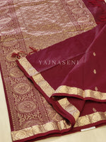 Load image into Gallery viewer, Kanchi cotton silk saree x mini border : Deep Red
