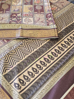 Load image into Gallery viewer, Dola Semi Silk Saree x Vanam Tales - Brown
