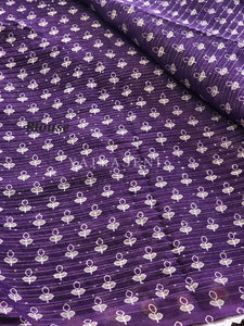 Sequins x Printed Georgette Saree - Purple
