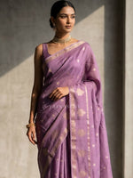 Load image into Gallery viewer, Viscose Muslin Semi Silk Saree : Opera Mauve
