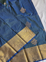 Load image into Gallery viewer, Royal Edit x Semi Soft Silk Gold Zari Saree - Peacock Blue
