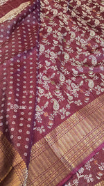 Load image into Gallery viewer, Semi Mysore Silk Saree x Zari Border - Burgundy
