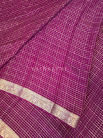 Load image into Gallery viewer, Georgette Saree x Checkered Zari : Burgundy
