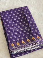 Load image into Gallery viewer, Sequins x Printed Georgette Saree - Purple
