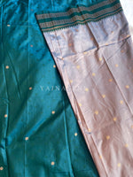 Load image into Gallery viewer, Semi Soft Silk Saree x Narayanpet Border - Ash Purple x Green x Teal
