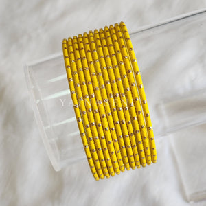 Matte dot Bangles - Yellow