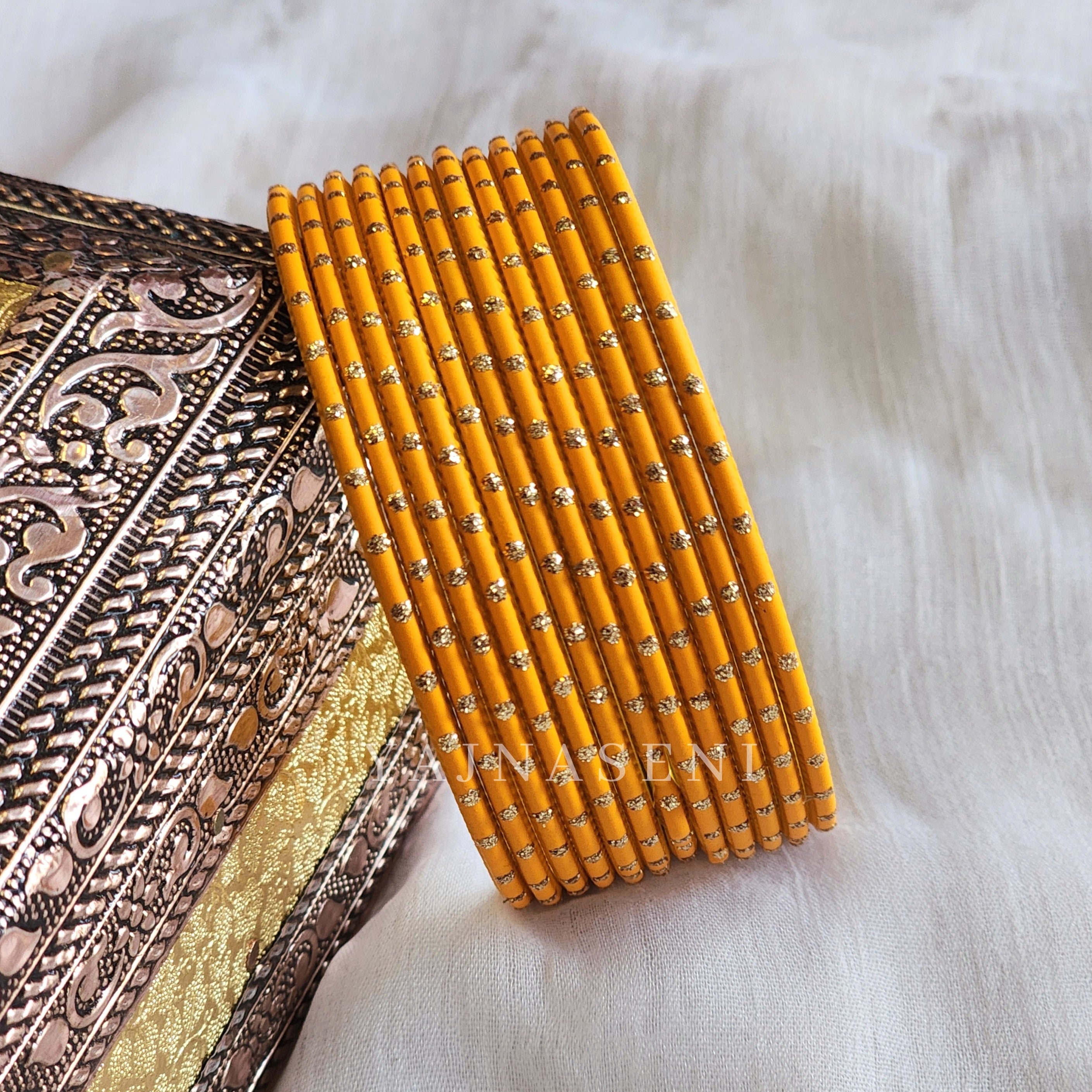 Matte dot Bangles - Marigold