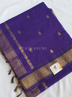 Load image into Gallery viewer, Maheswari Series : Kalyani Cotton Saree - Gold Zari : Violet
