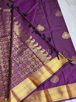 Load image into Gallery viewer, Soft Silk x Gold Zari Saree - Dark Purple
