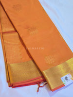 Load image into Gallery viewer, Kolam Motifs x Semi Soft Silk Saree - Amber
